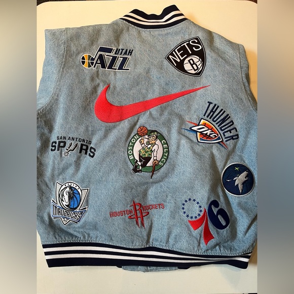 Supreme nba denim varsity grey denim jacket - Picture 2 of 5